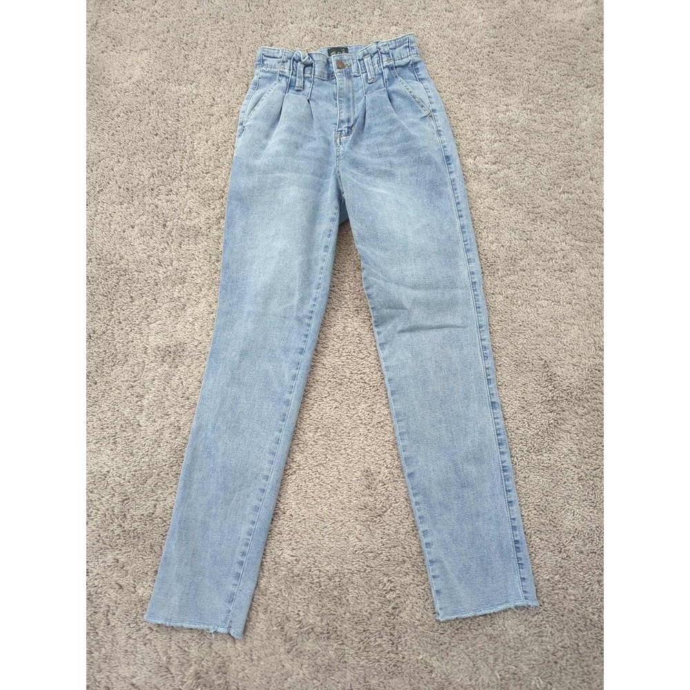 Zoe Zoe+Phoebe Mom Jeans‎ Womens 3 Blue Denim High Rise Pleated Ankle Stretch